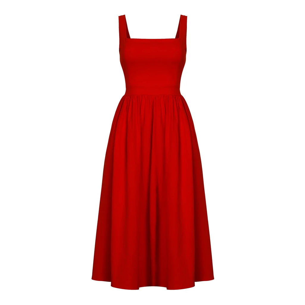 Backless A-Line Midi Dress
