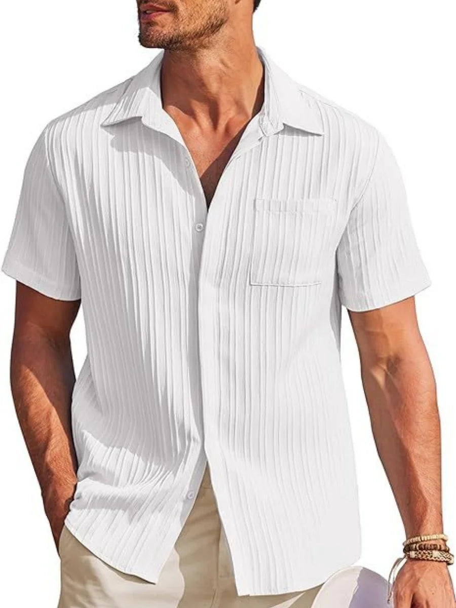 Men's Striped Short Sleeve Shirt