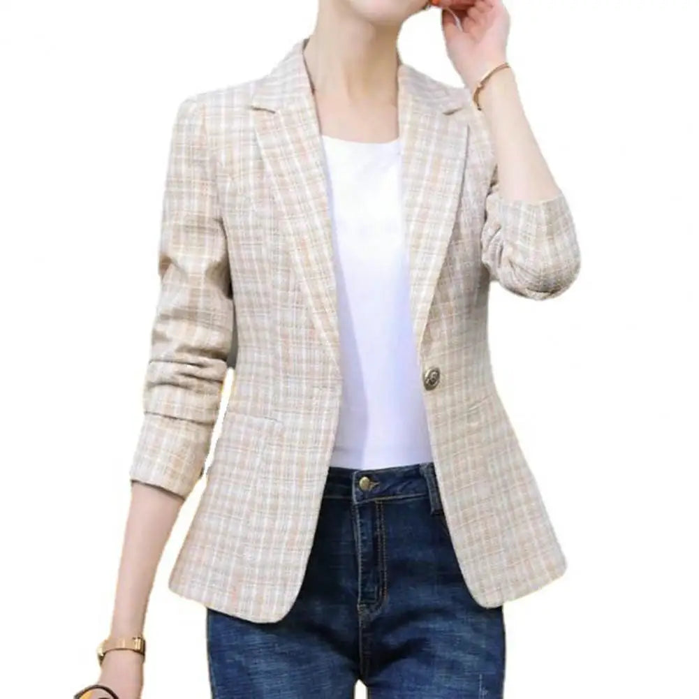 Plaid Contrast Cardigan
