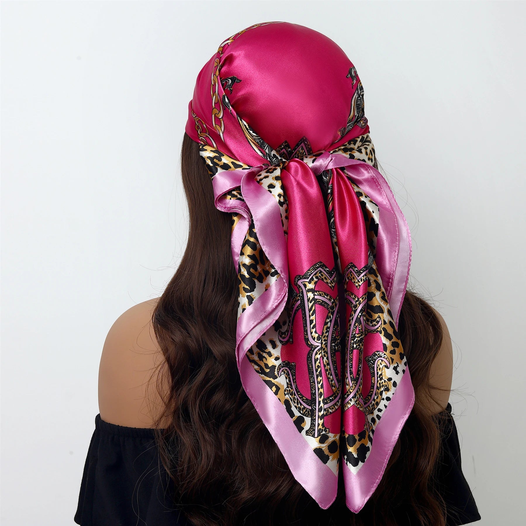 Leopard Silk Square Scarf