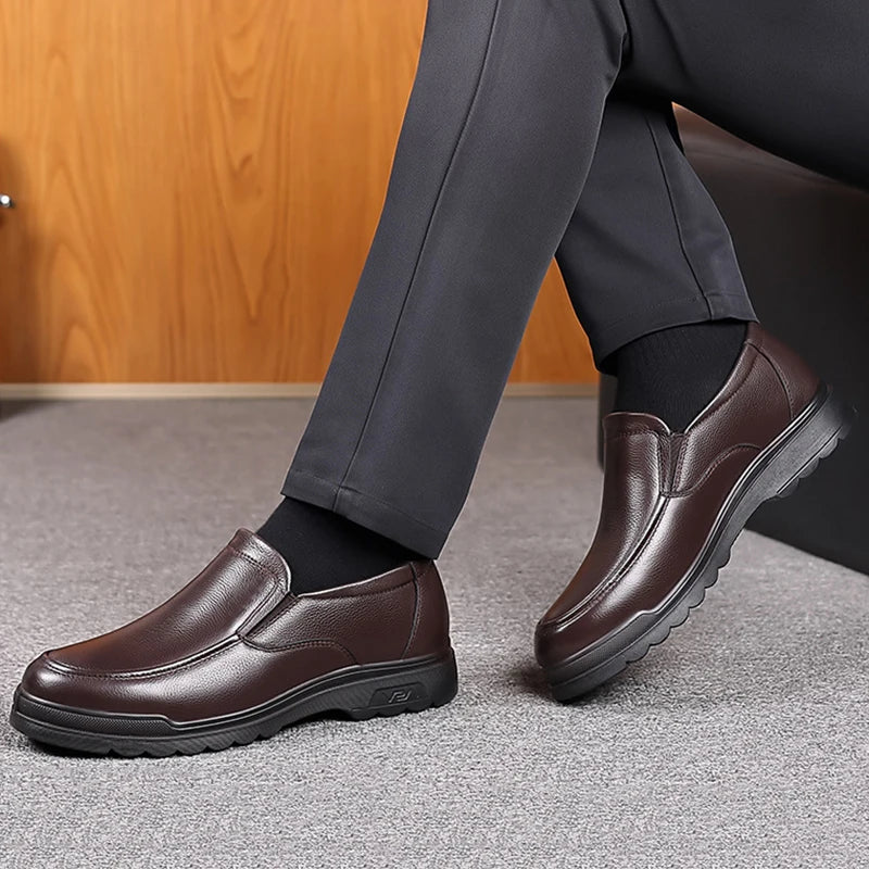 Leather Slip-On Oxfords