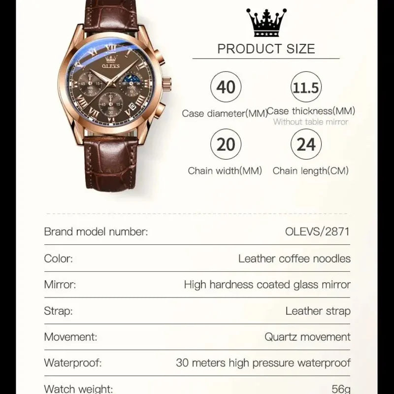 Stainless Steel Multifunction Watch