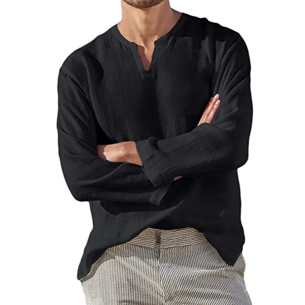 Linen V-Neck Shirt