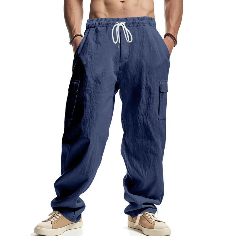 Men's Linen Multi-Pocket Pants