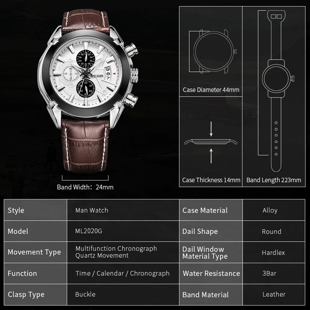 Chronograph Leather Watch