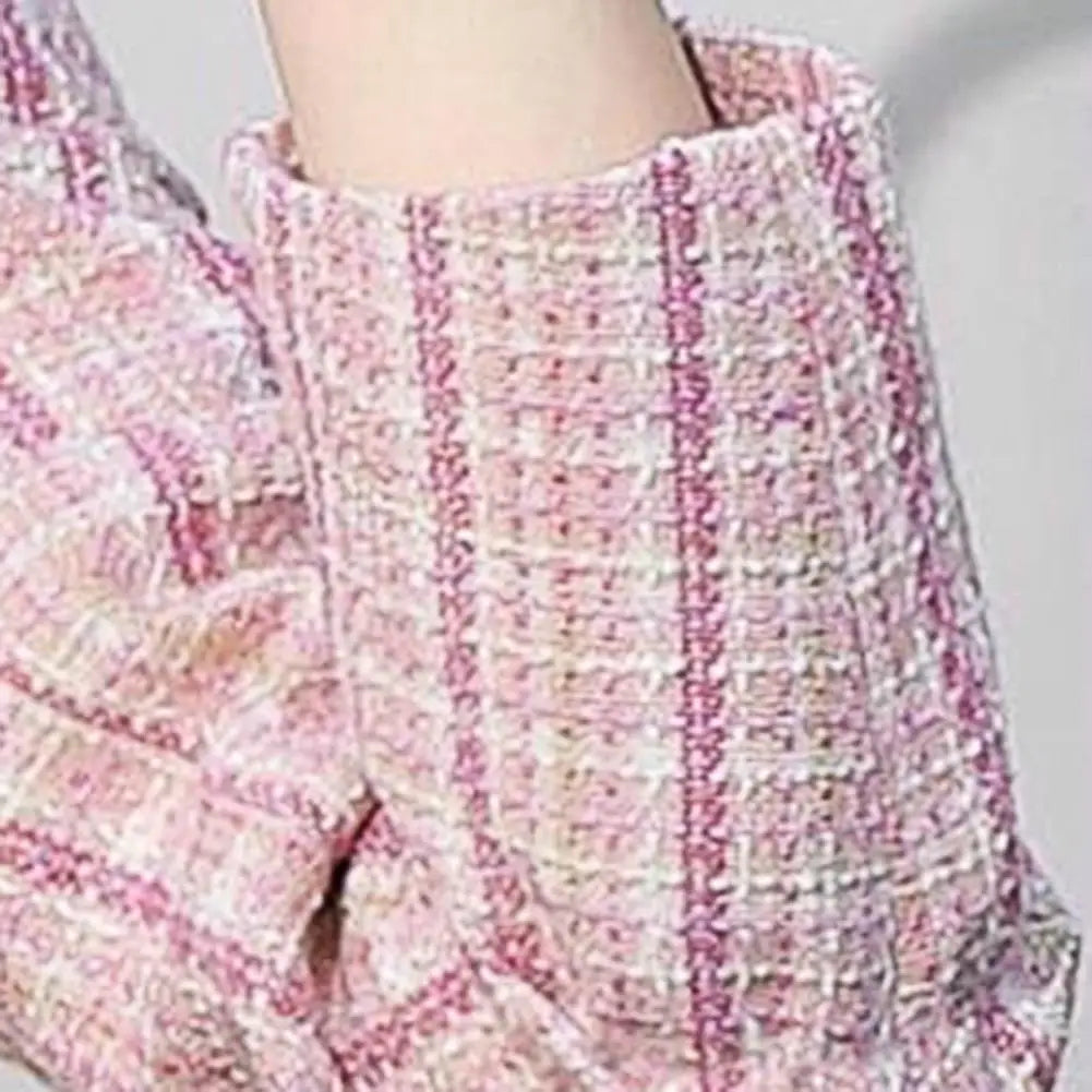 Plaid Contrast Cardigan