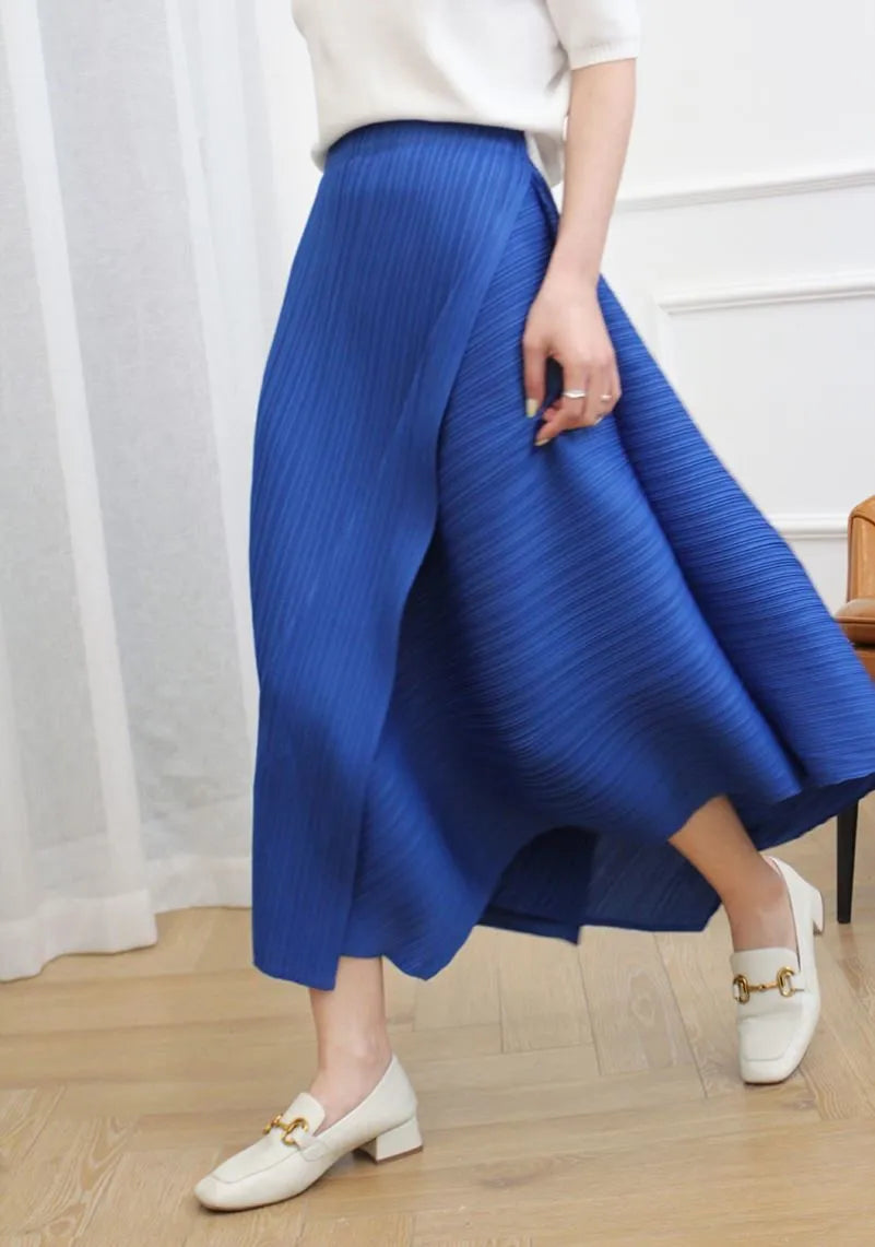 Pleated Asymmetric Skirt