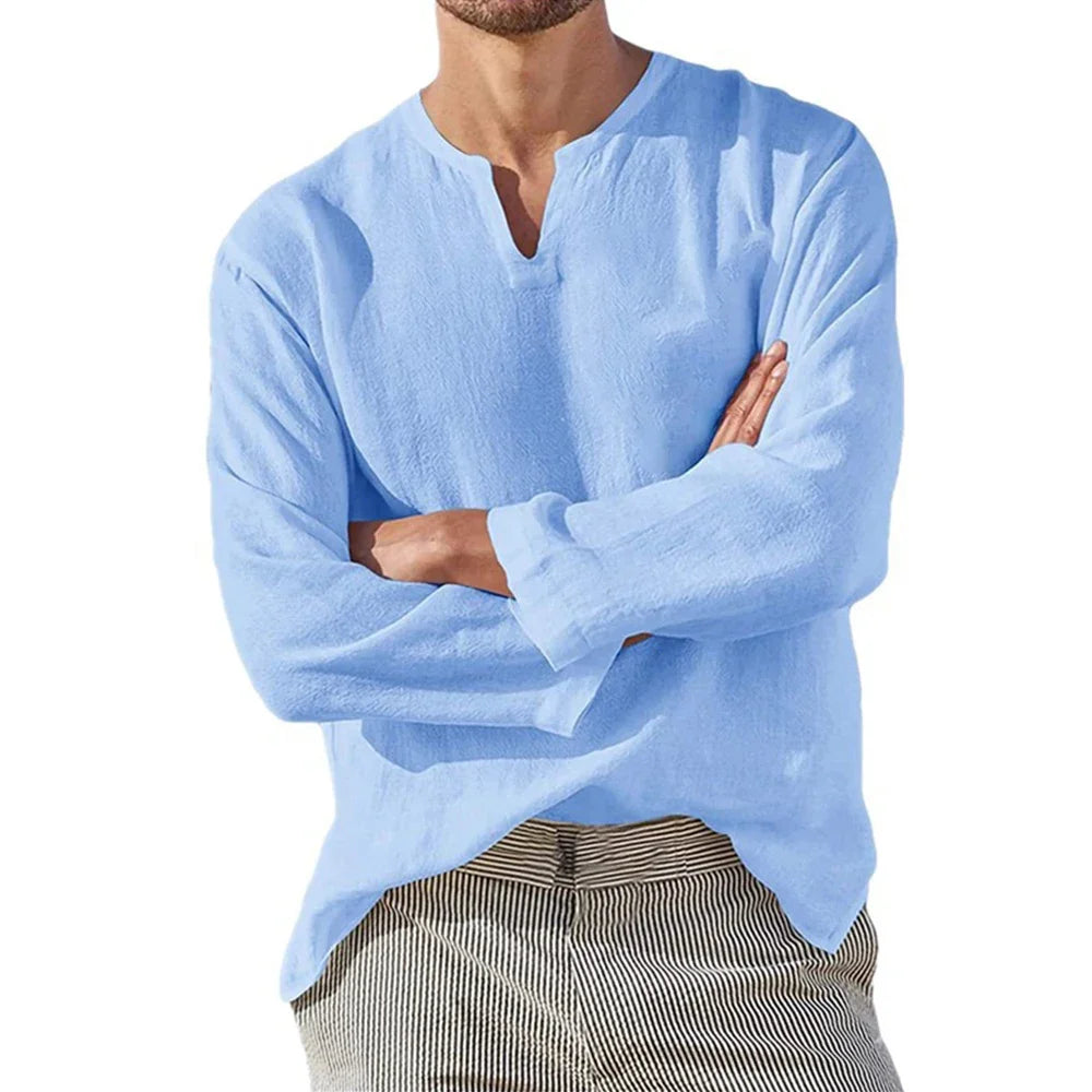 Linen V-Neck Shirt