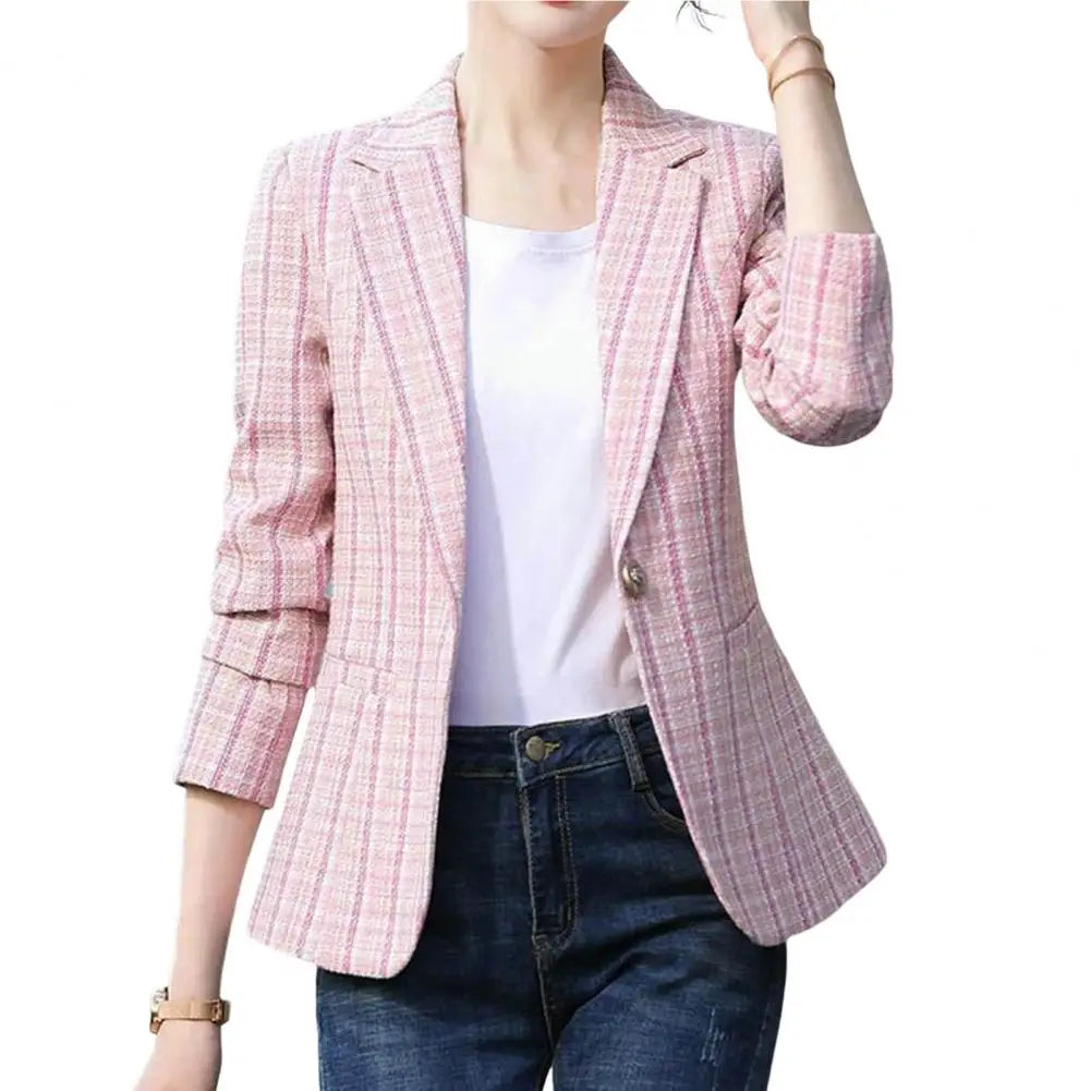 Plaid Contrast Cardigan