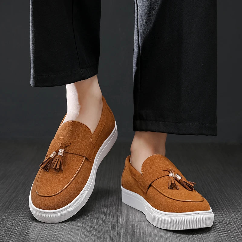 Suede Tassel Loafers