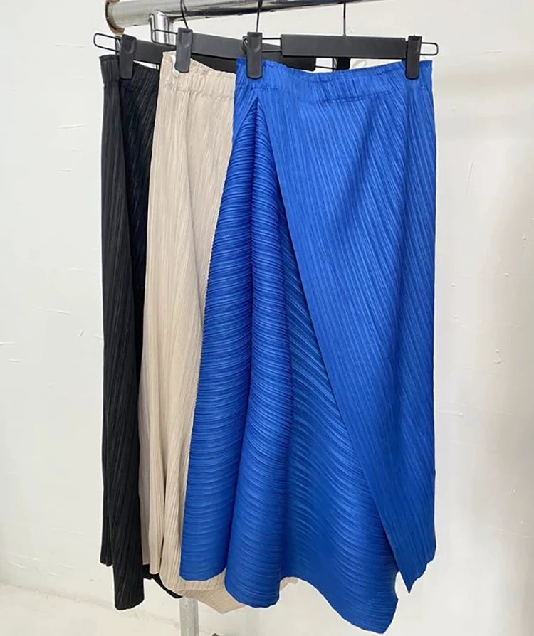 Pleated Asymmetric Skirt