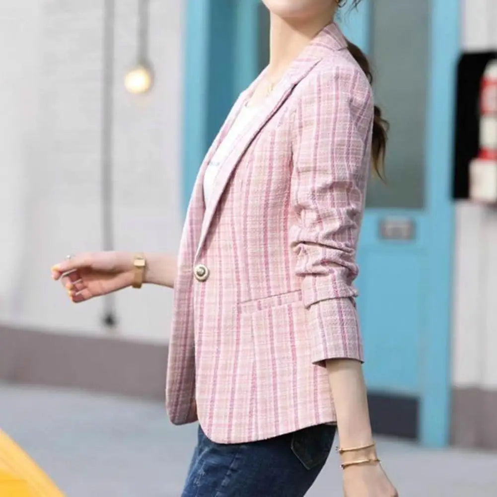 Plaid Contrast Cardigan