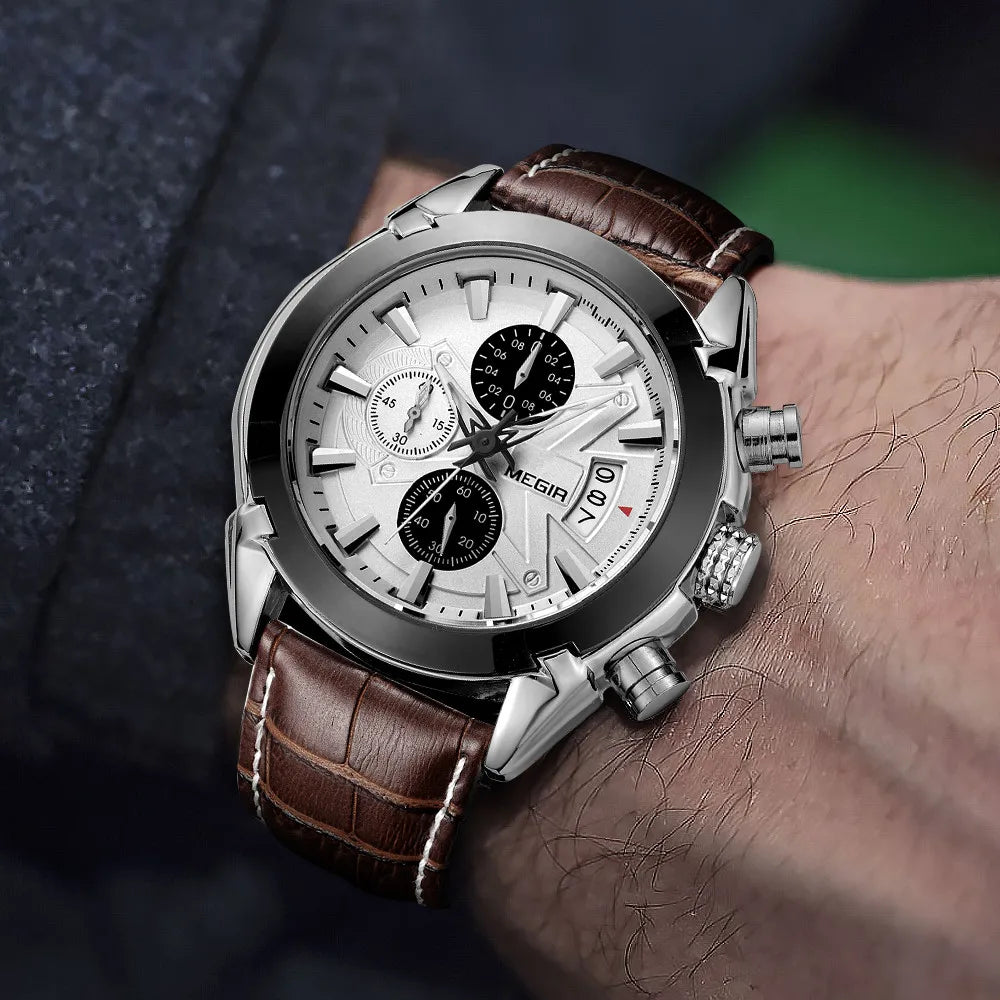 Chronograph Leather Watch