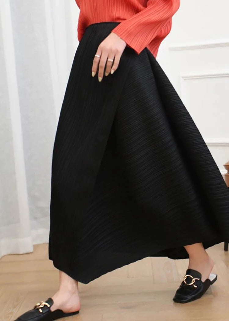 Pleated Asymmetric Skirt