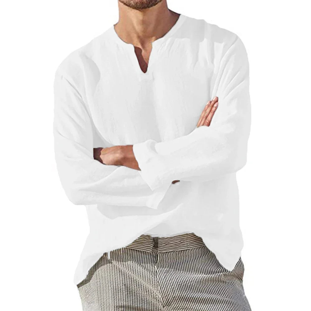 Linen V-Neck Shirt