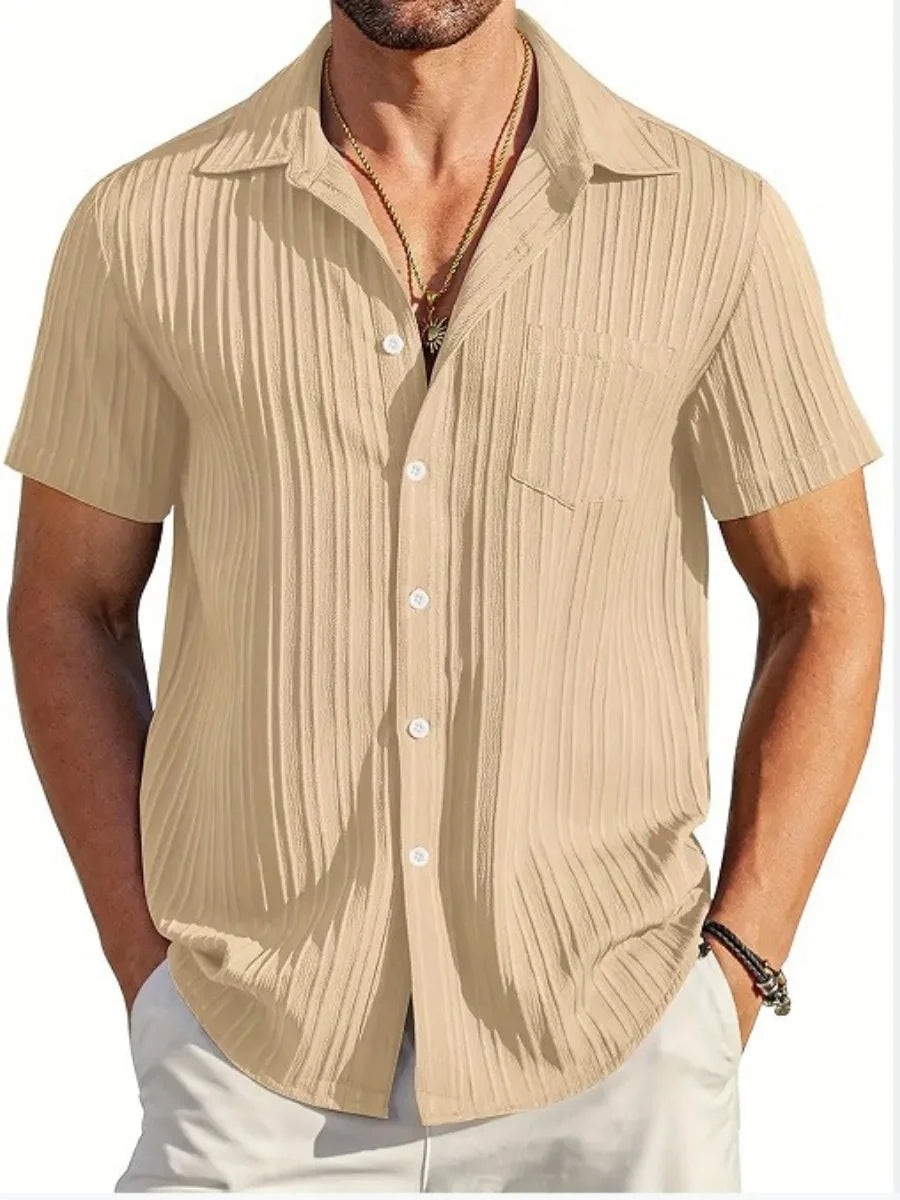 Men's Striped Short Sleeve Shirt