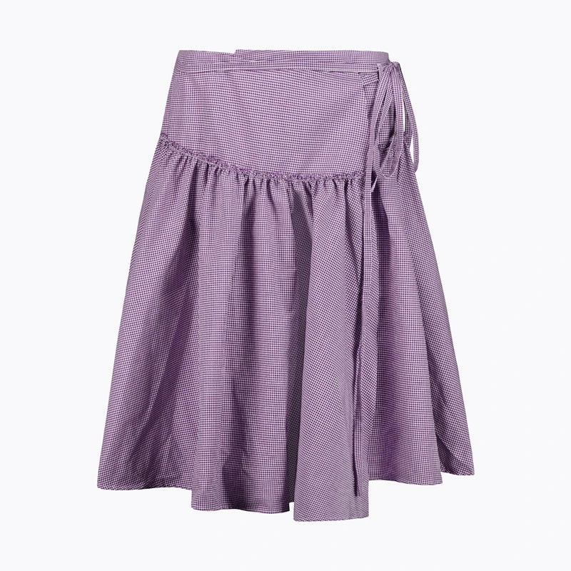 Gingham Ruffle Midi Skirt