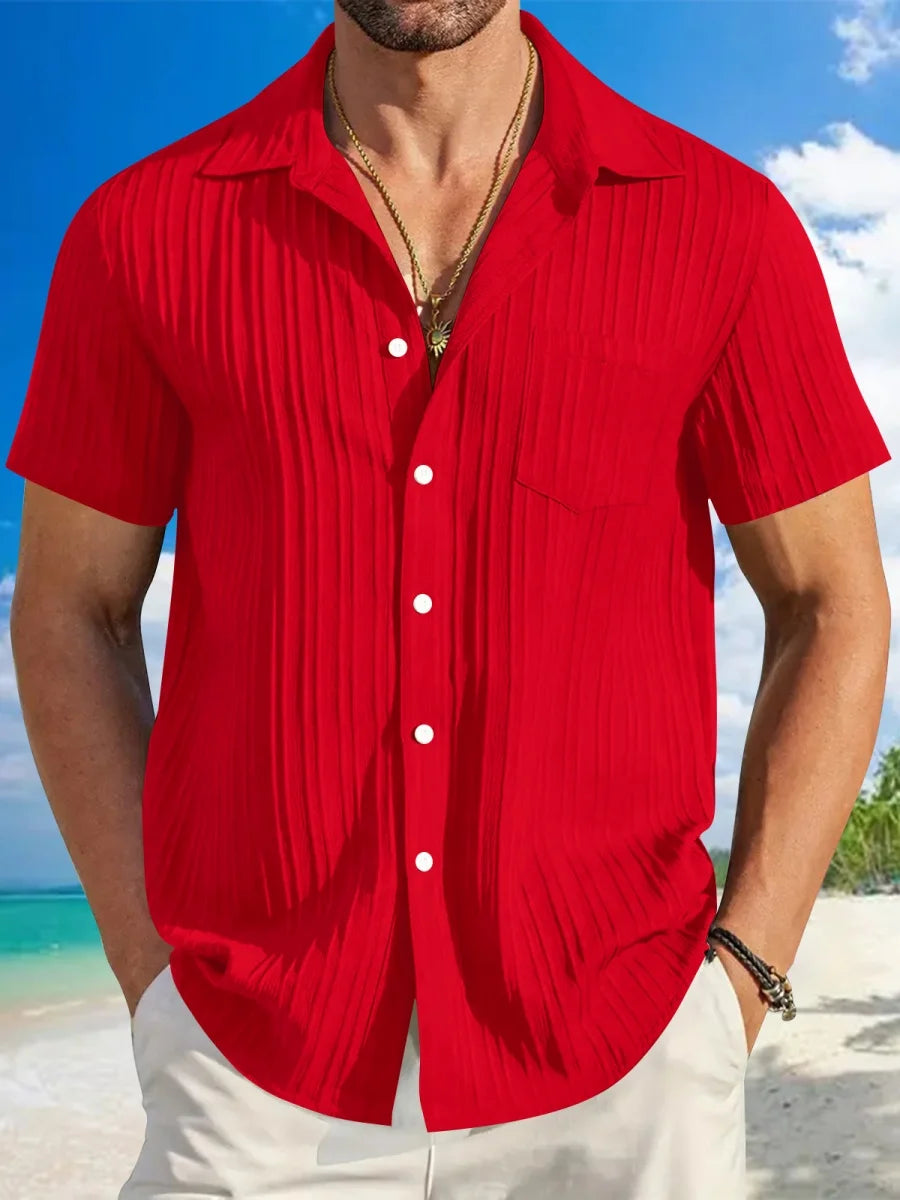 Men's Striped Short Sleeve Shirt