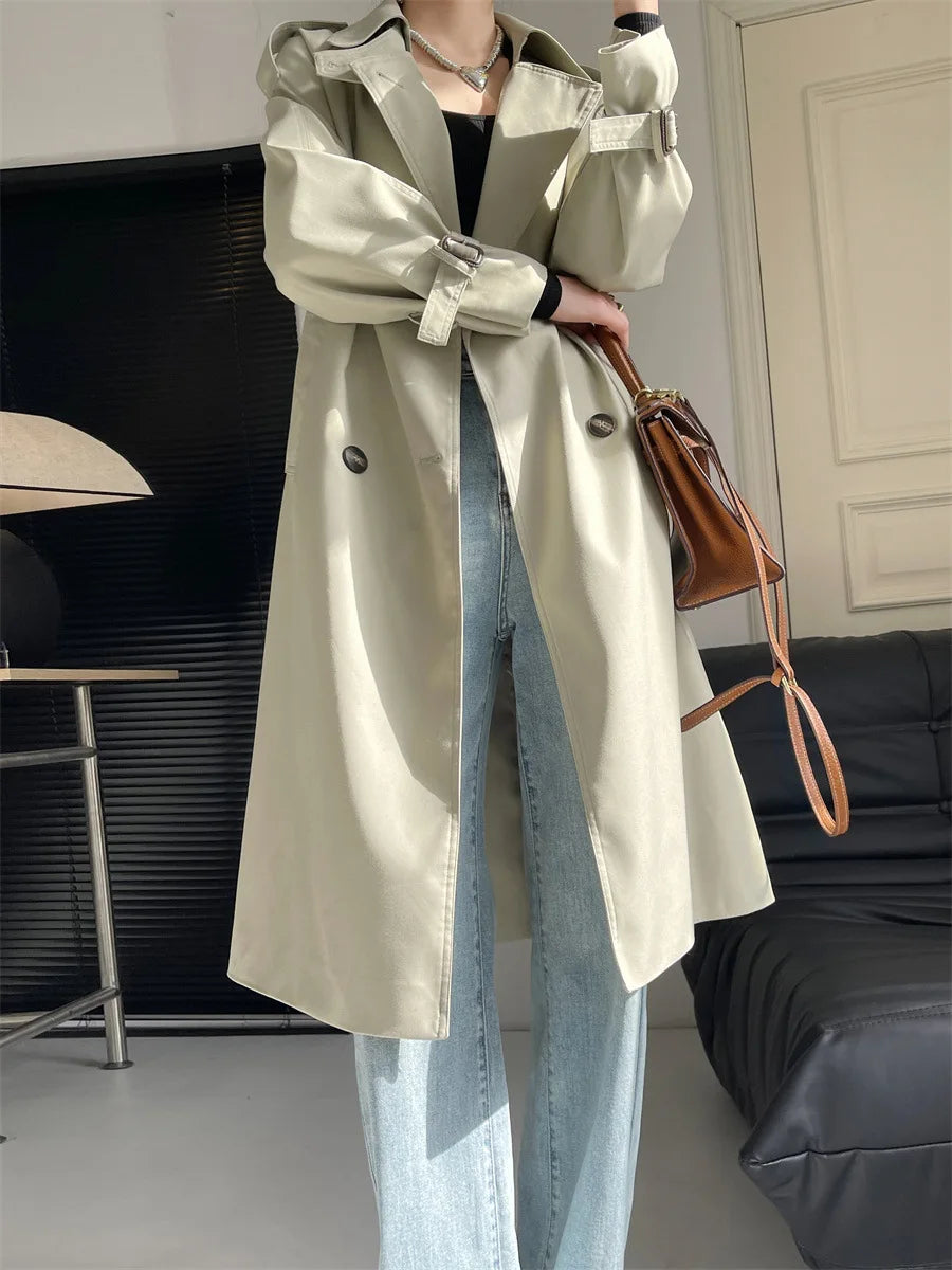Women's Long Trench Coat Waterproof Autumn Fashion