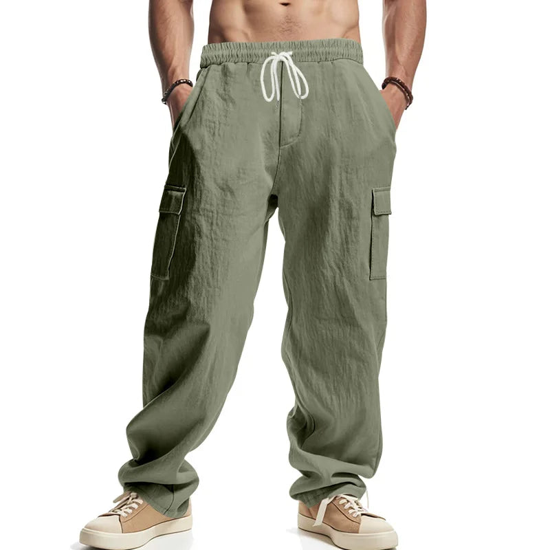 Men's Linen Multi-Pocket Pants