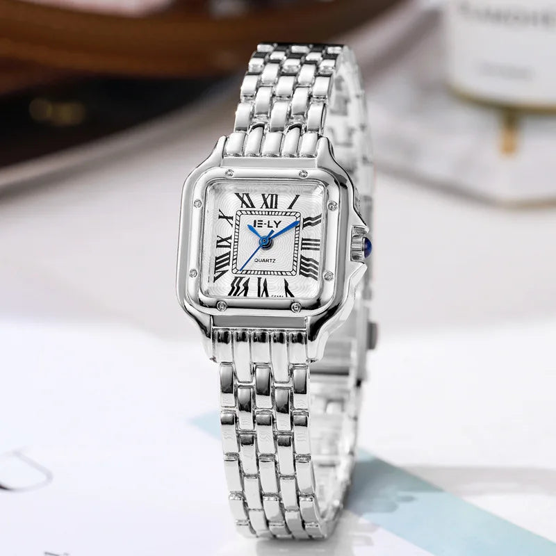 Gold Square Quartz Watch