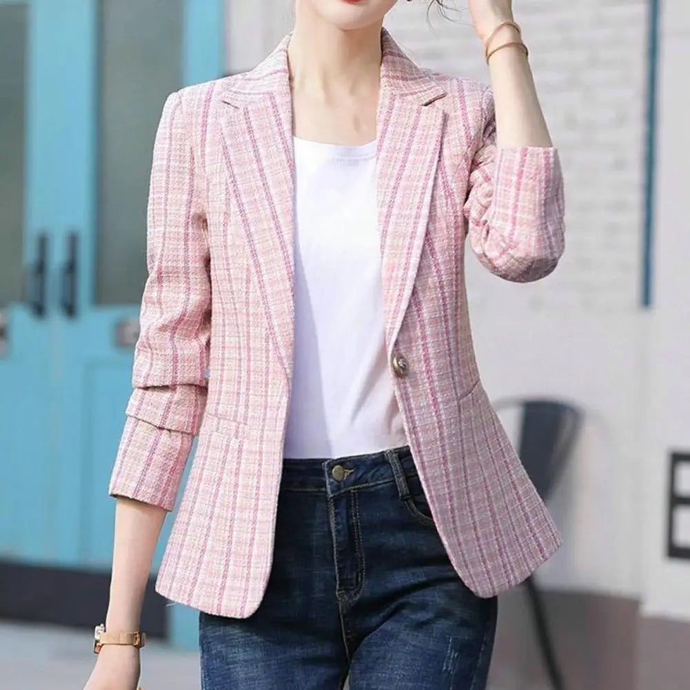 Plaid Contrast Cardigan