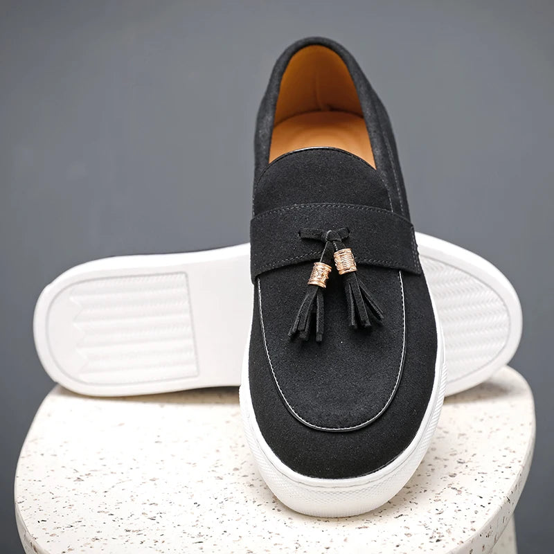 Suede Tassel Loafers