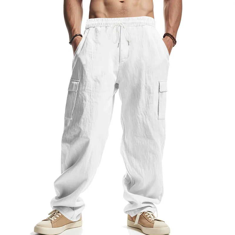 Men's Linen Multi-Pocket Pants