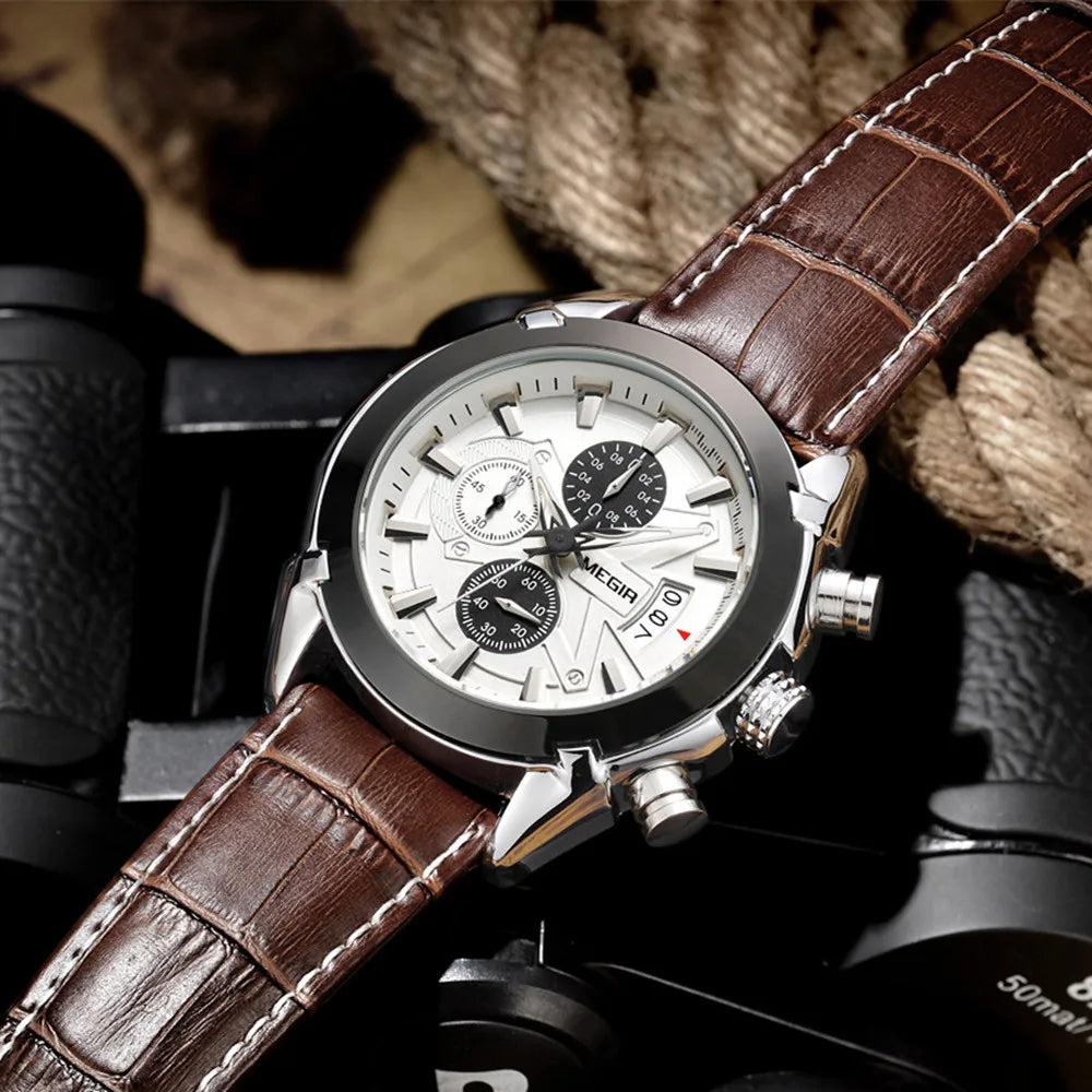 Chronograph Leather Watch