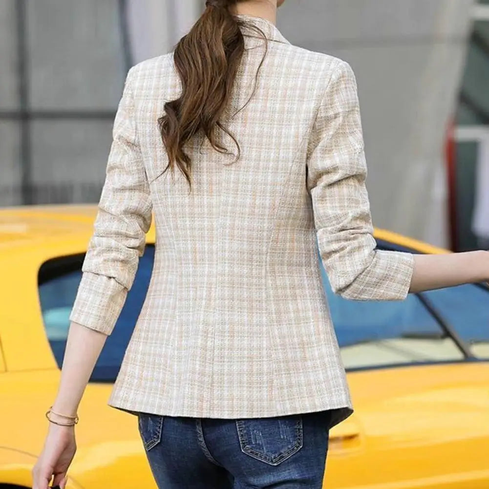 Plaid Contrast Cardigan